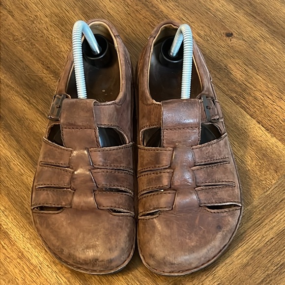Birkenstock Women’s Brown Leather Madeira Fisherman Closed Toe Sandals Size 8 - Picture 4 of 14